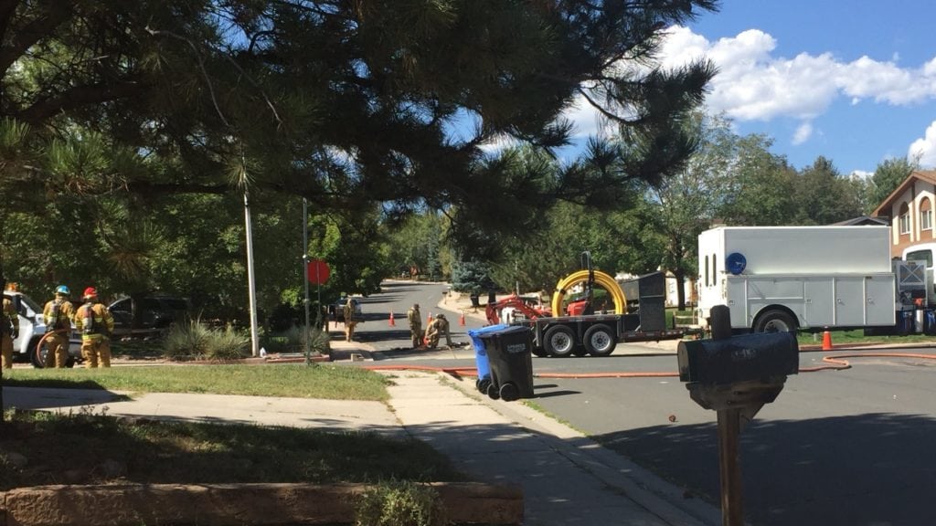 Emergency crews on site of hit natural gas line in Colorado Springs