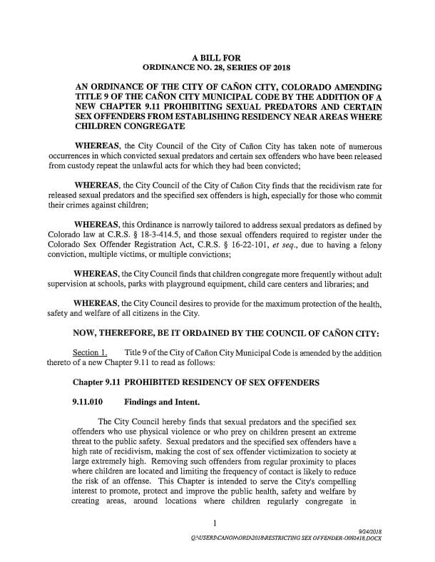 Ordinance No 28 of 2018 - Page 1