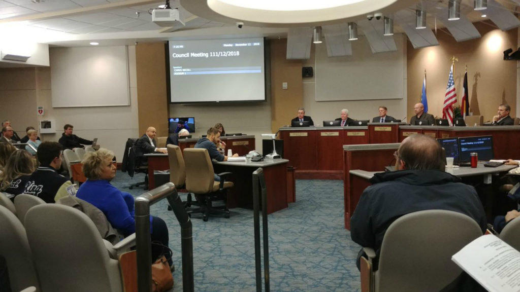 The Pueblo City Council hosts a meeting on Nov. 12, 2018, including an emergency ordinance to create a homeless warming shelter in the city. Council passed the ordinance unanimously.