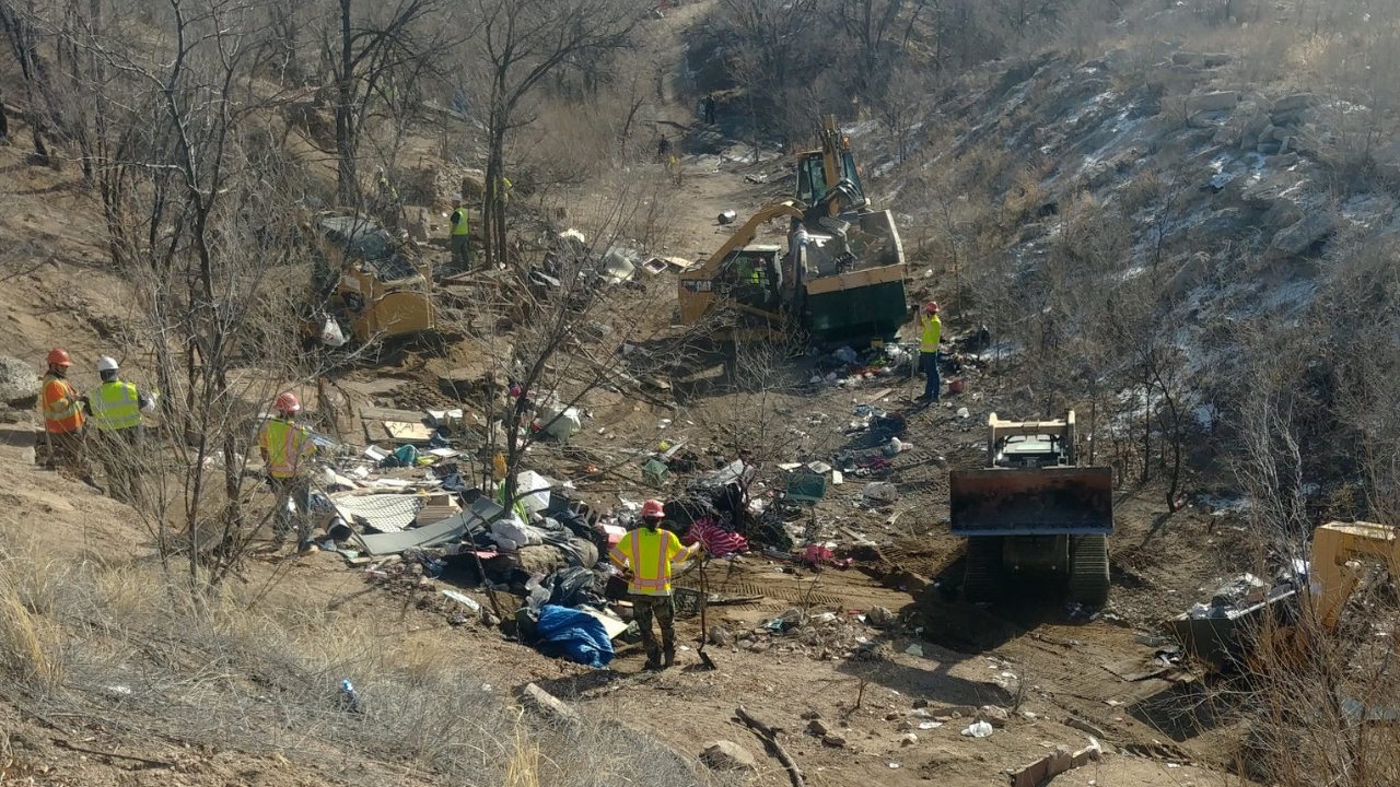 Clean up now underway at ‘Quarry’ homeless camp in Colorado Springs
