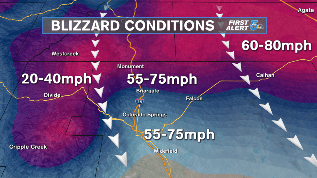 Blizzard Warning now in effect for almost all of El Paso county